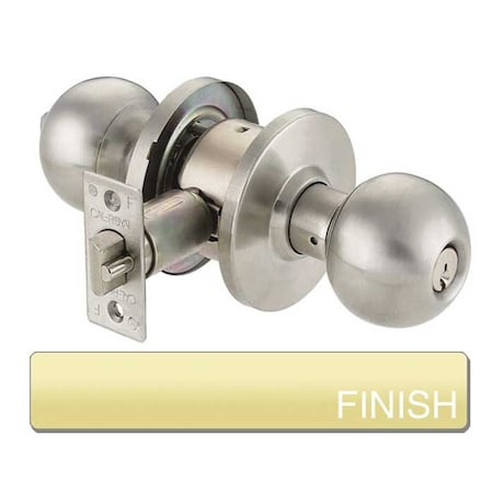 Cal-Royal BA Design Storeroom Knob Lock, 2-3/4 Backset, ASA Strike, Schlage C Keyway, US3 Polished Brass BA05-3